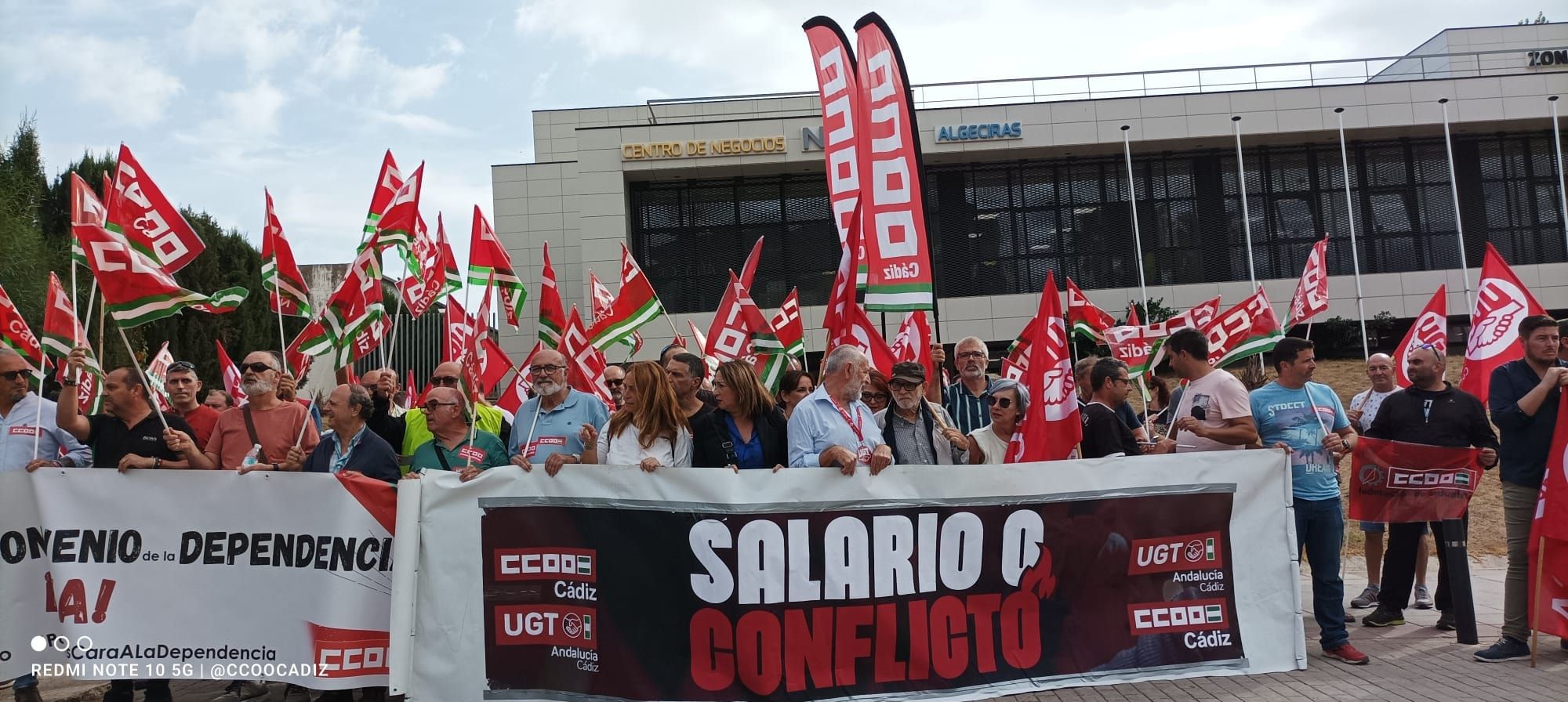 Protesta de los sindicatos en Algeciras.