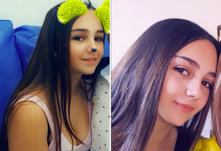 Dos imágenes de la menor desaparecida. 