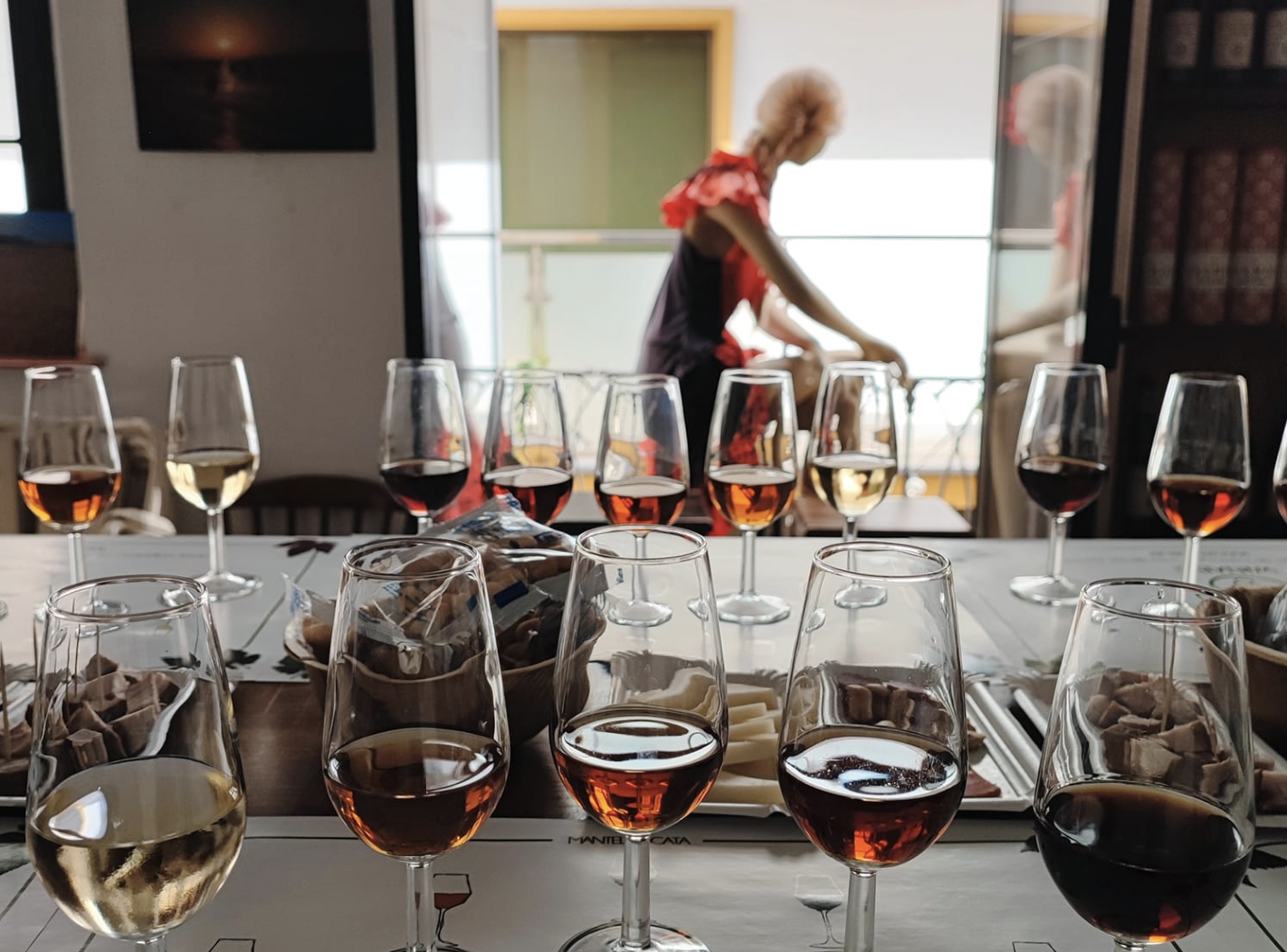 Una cata de vinos de Jerez en el Tabanco Plateros.