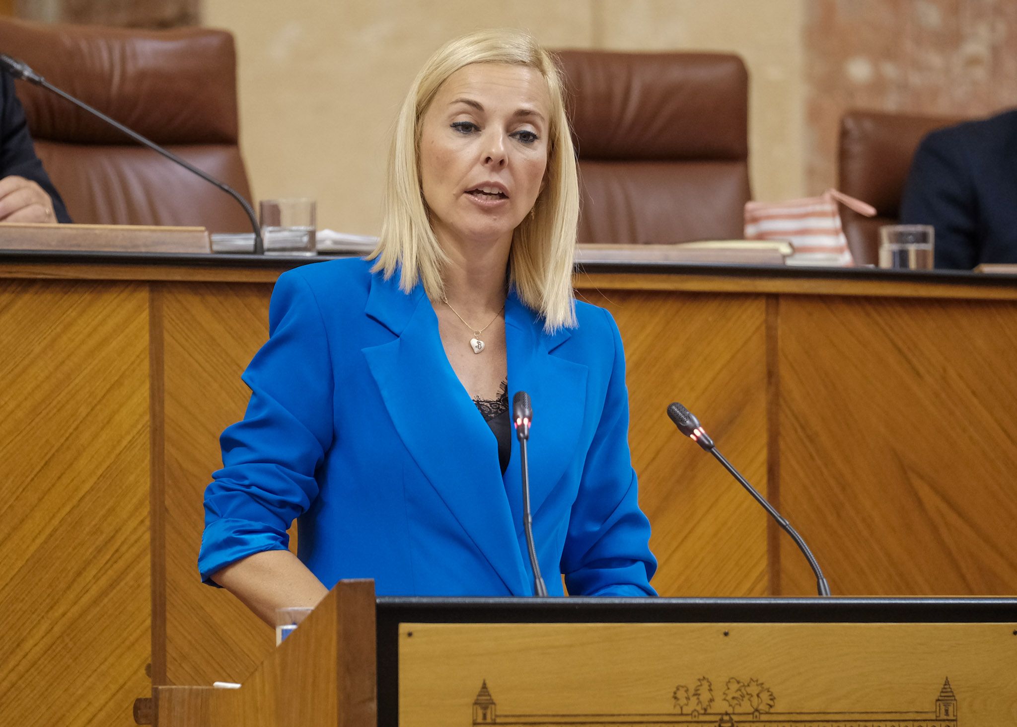Blanca Armario, diputada de Vox, en una imagen reciente en el Parlamento andaluz.