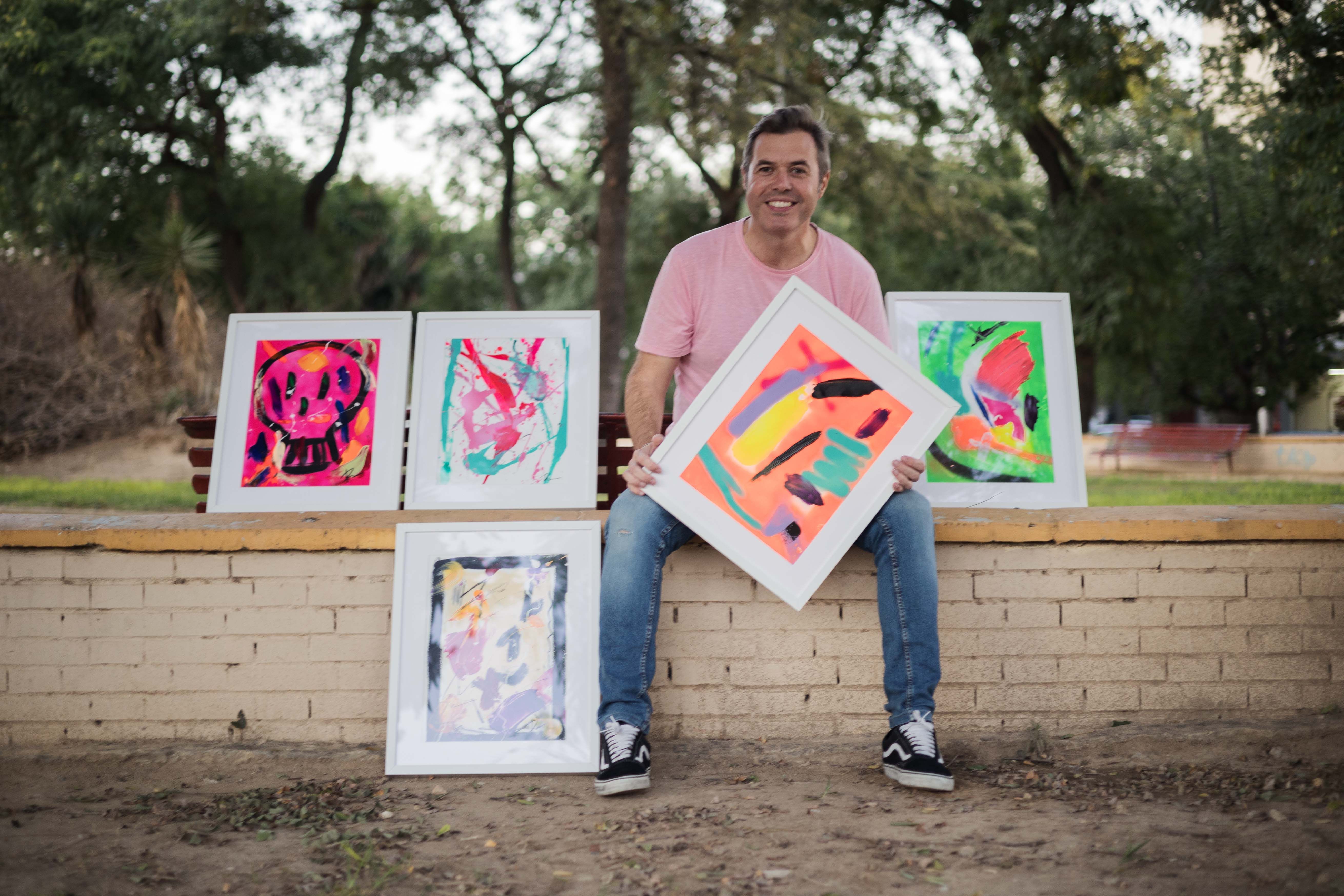 Francisco Ruano, que firma como Pdelarua, con algunas obras.