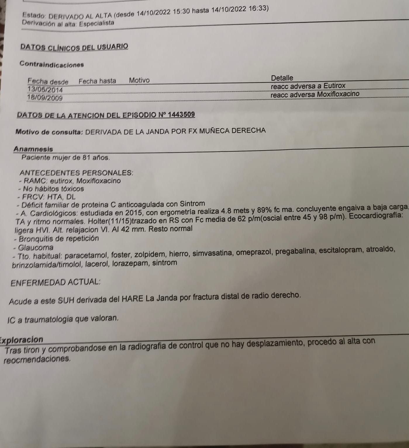 Parte publicado por el vecino en 'Facebook'.