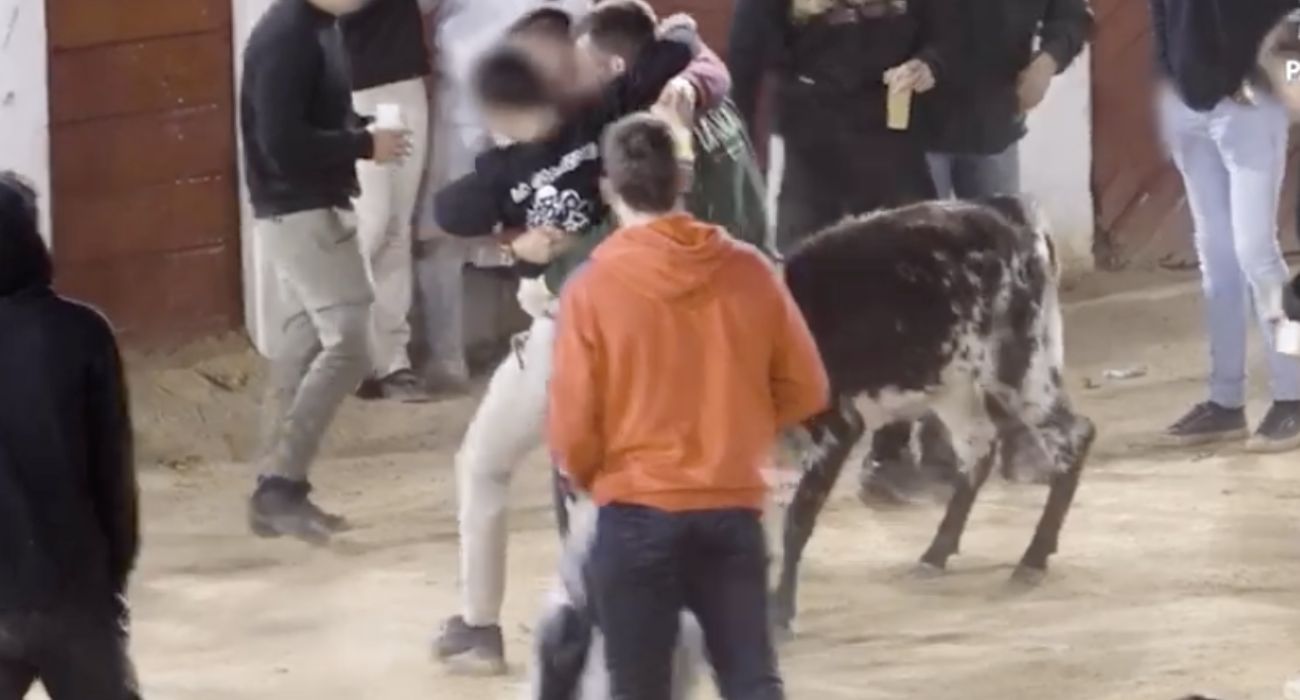 Varios jóvenes, en estado de embriaguez, en la 'disco vaca'.