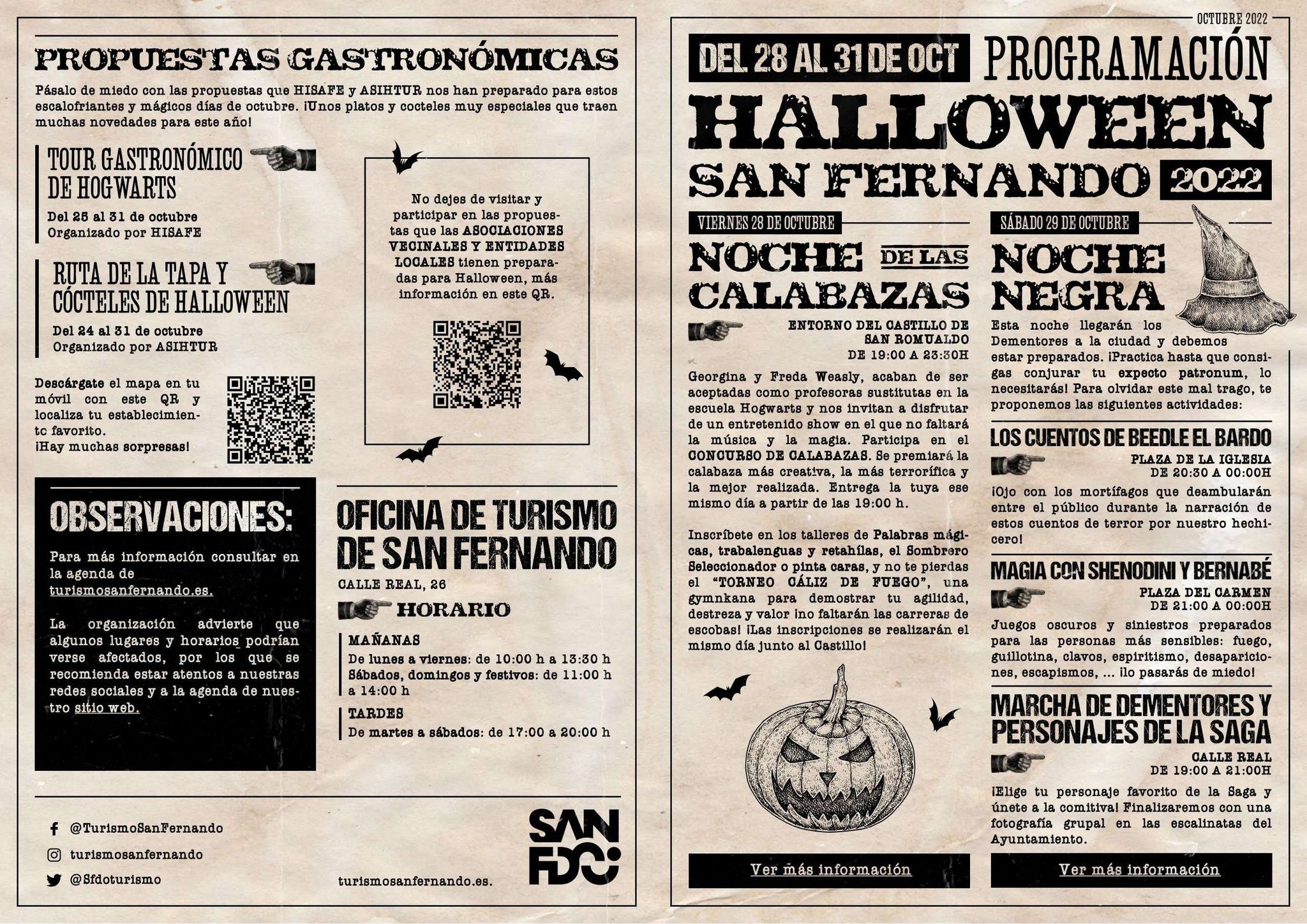 Programación previa a Halloween en San Fernando.