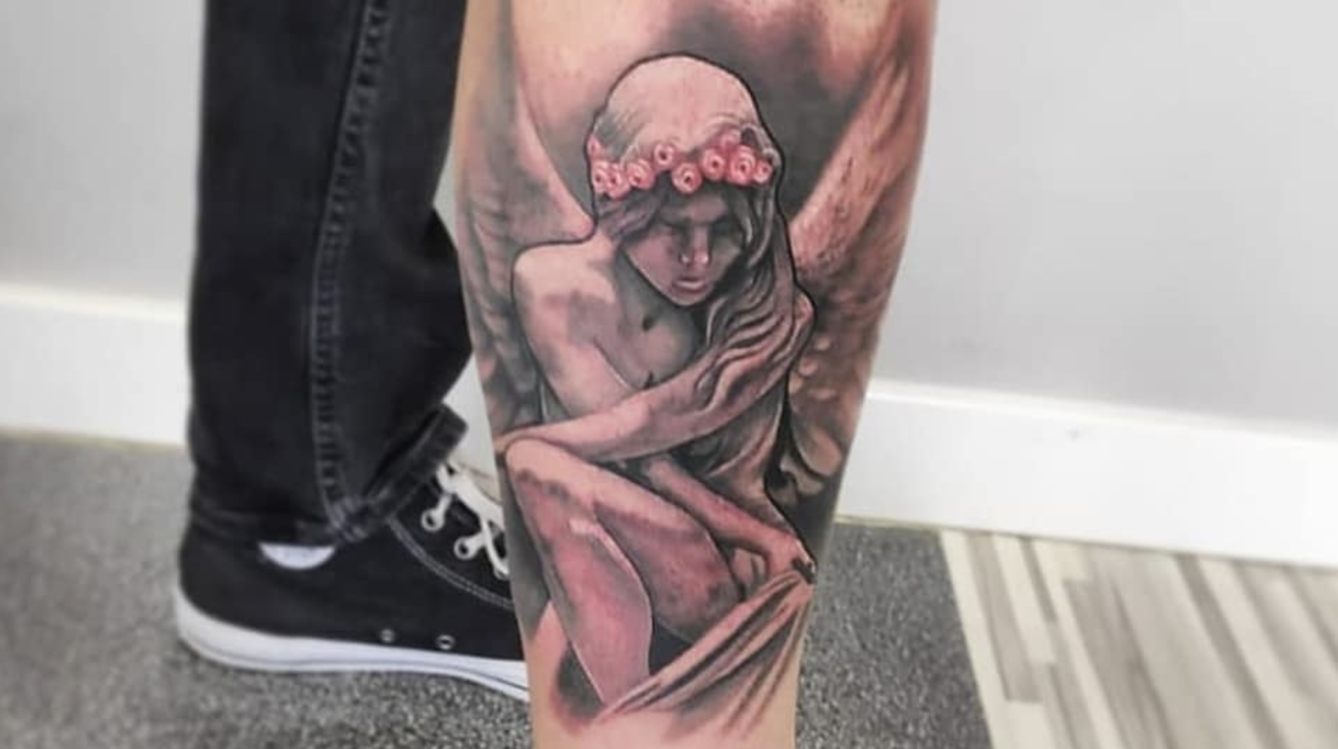 Uno de los tatuajes hechos por Triana García en su estudio de Chiclana.