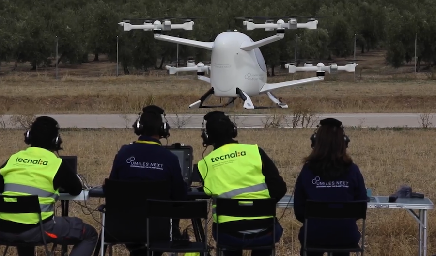 El prototipo de taxi aéreo, durante las pruebas en Jaén