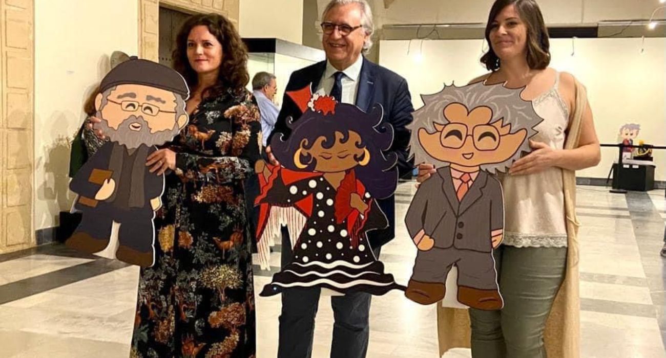 Francisco Camas, junto a las autoras del libro, Margarita Lozano y Raquel Huerta.