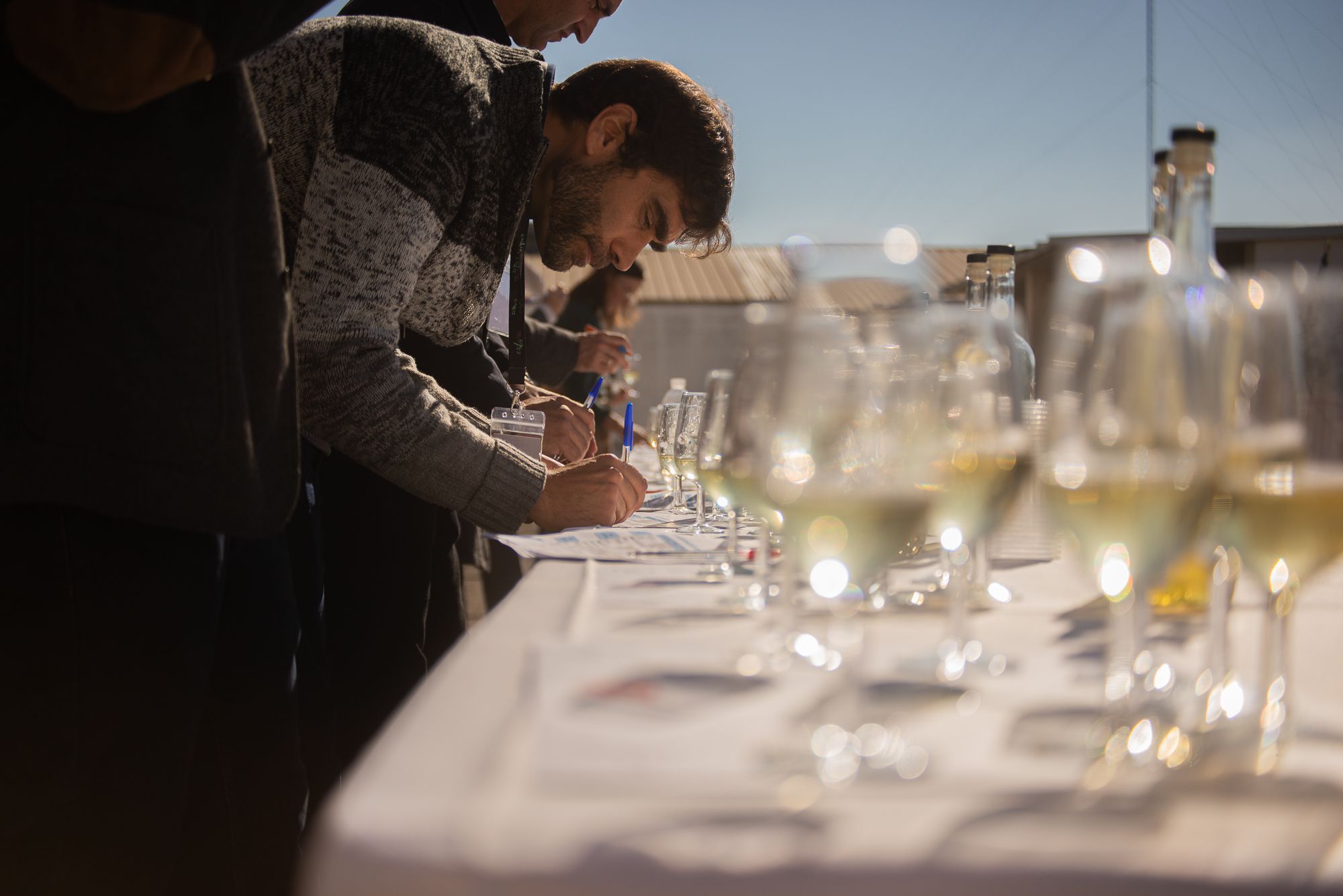 Imagen de un concurso de mosto en Trebujena.
