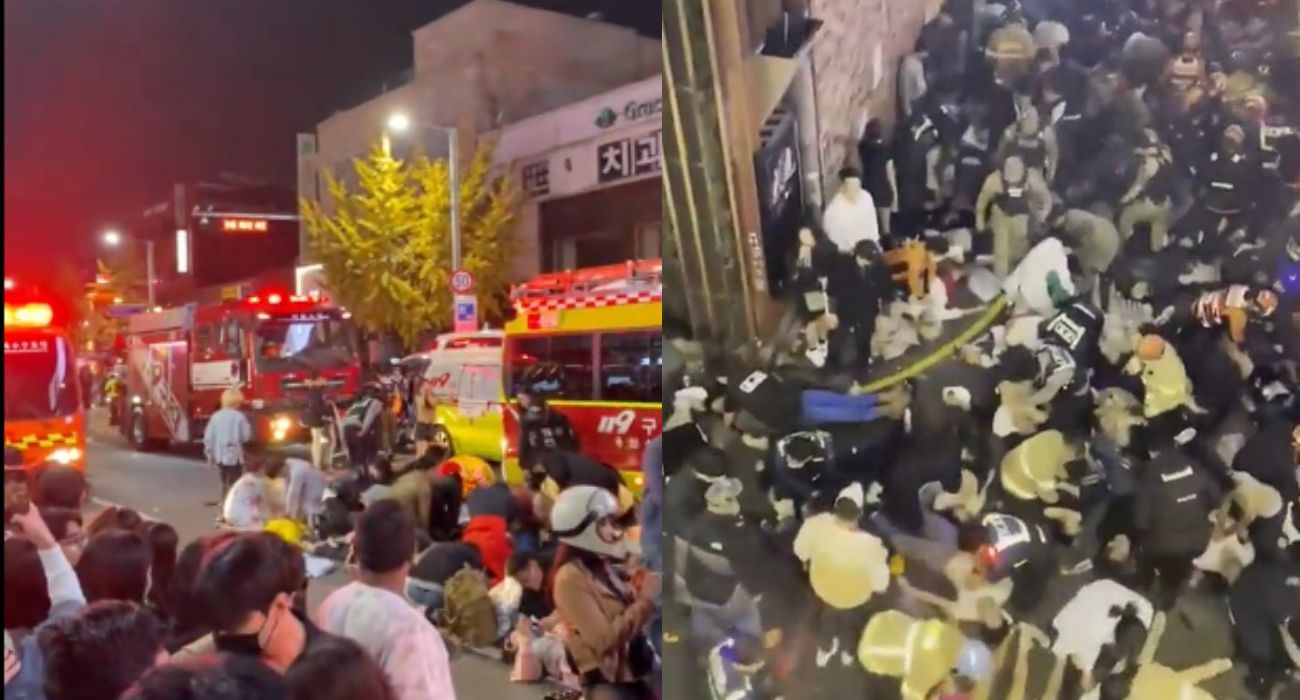 Dos de las impactantes imágenes de la tragedia en Seúl.