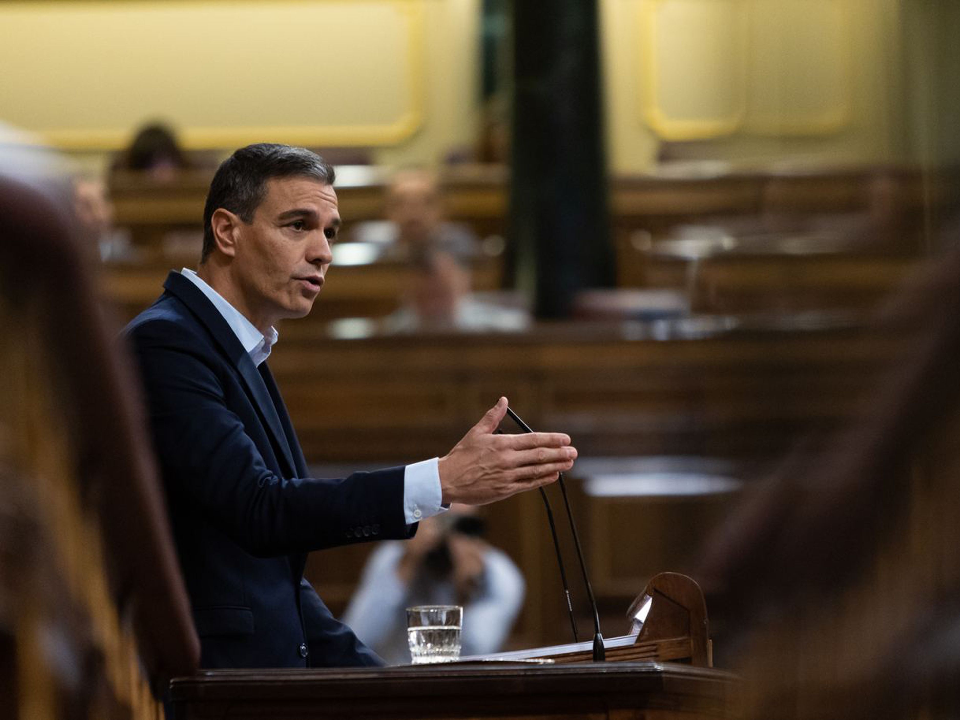 El presidente del Gobierno de España, Pedro Sánchez, en una intervención anterior en el Congreso.