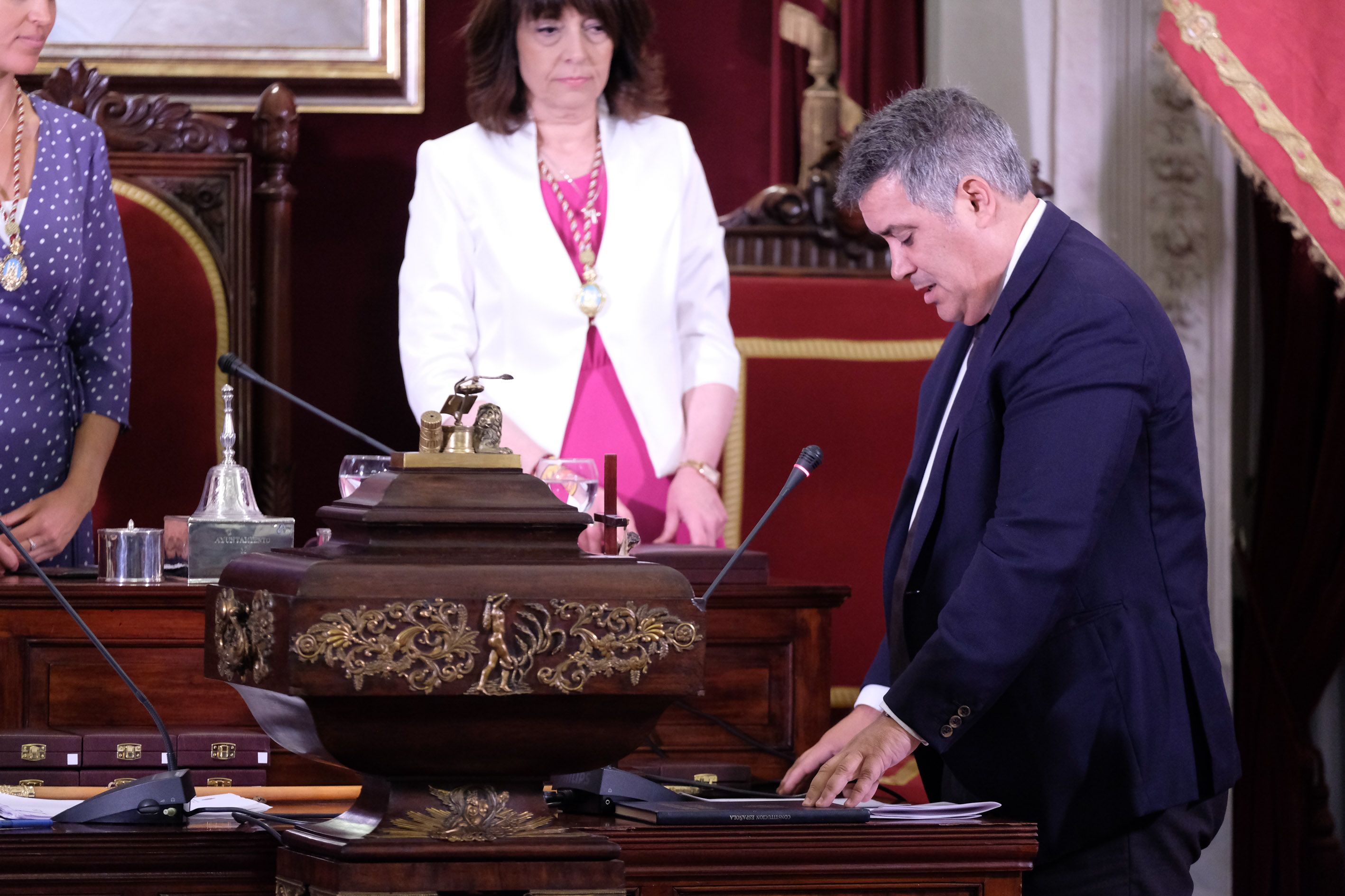 Romaní, en su toma de posesión como concejal en el Ayuntamiento de Cádiz, el pasado 15 de junio.