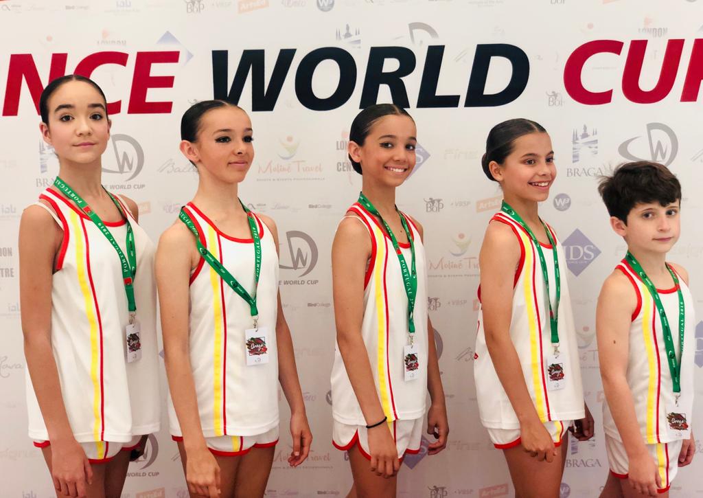 Zaira, Julia, Inés, Elena y Nanín participaron en la Dance World Cup de Braga (Portugal) FOTO: Cedida por Ro Ballet