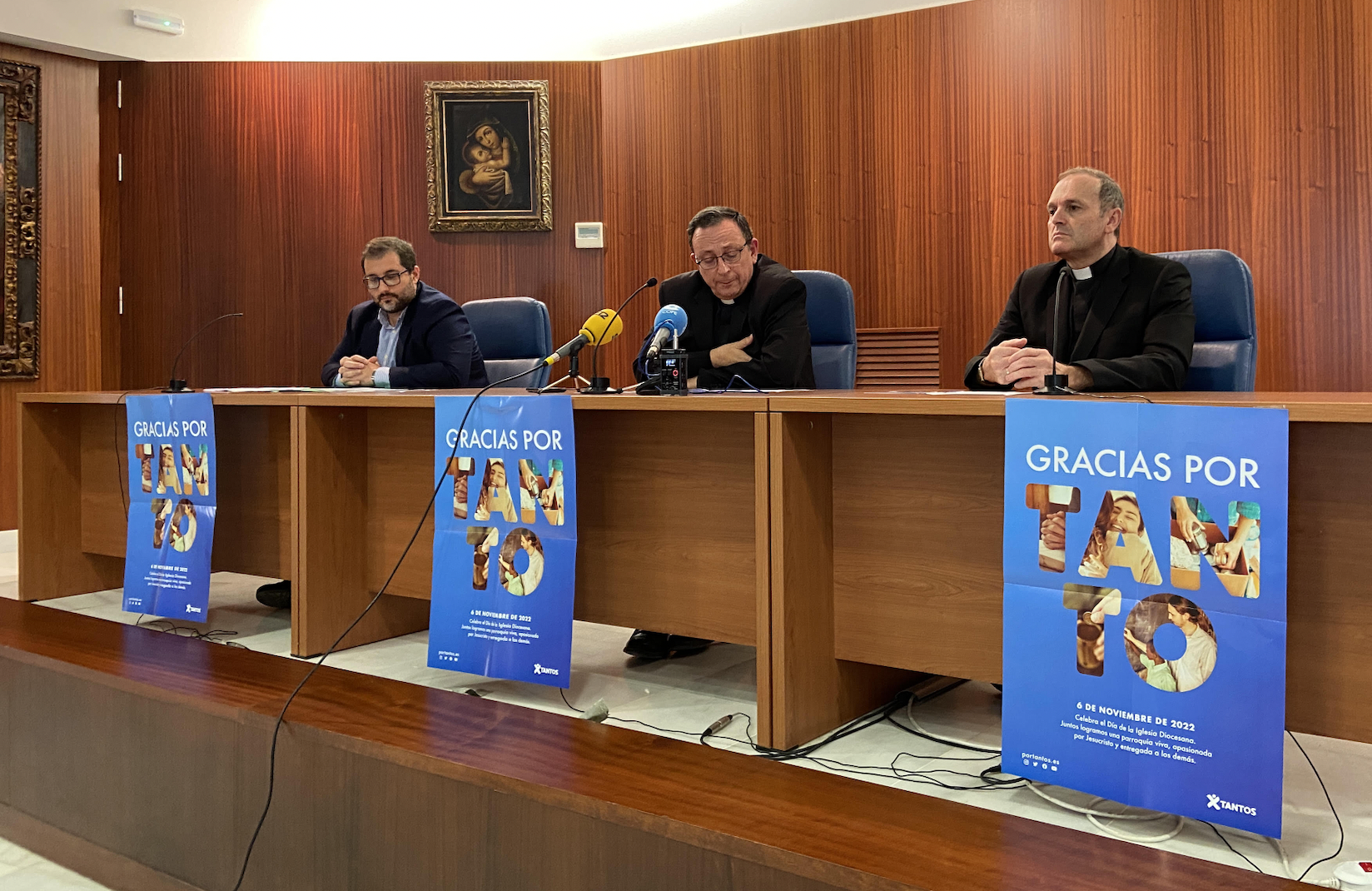 Un instante de la presentación, en el obispado, del balance del pasado año de la diócesis.