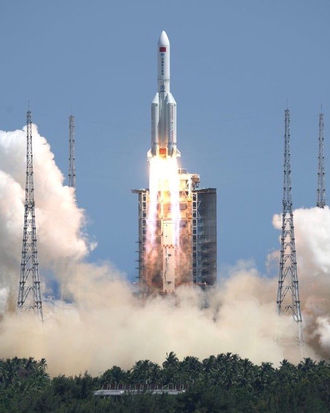El cohete Long March 5B. FOTO CCTV