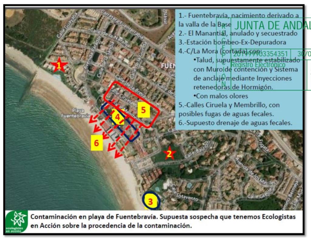 Vertidos en Fuentebravía, denunciados por Ecologistas en Acción.