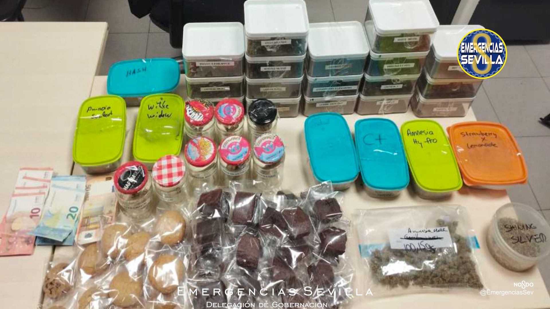 Bizcochos y magdalenas de marihuana, entre los productos que se vendían al exterior. 