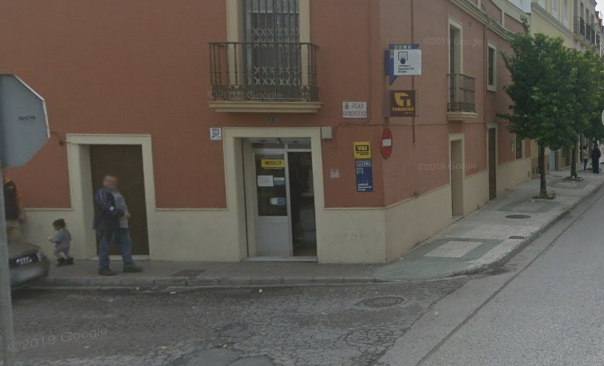 Despacho donde se ha sellado el boleto de Bonoloto en Utrera, en una imagen de Google Maps.