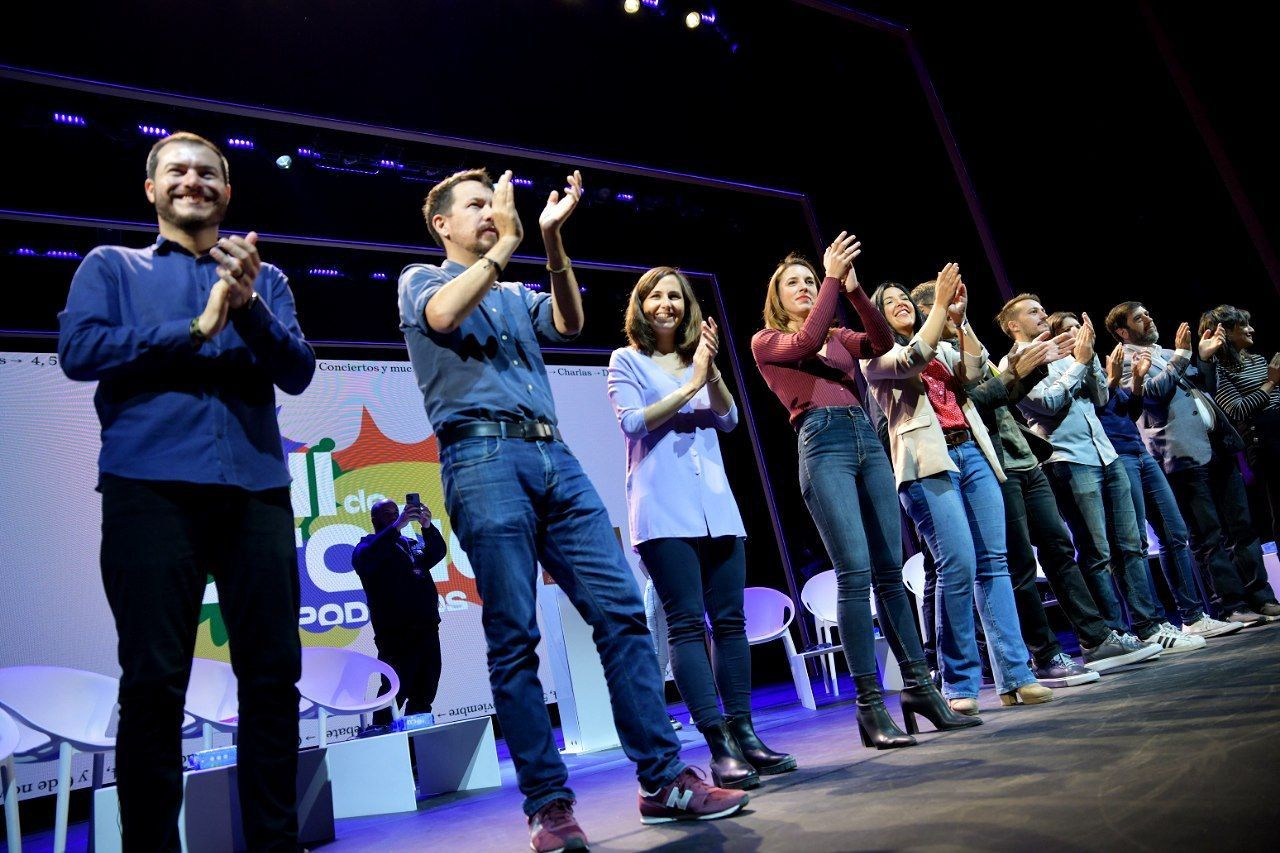 Los miembros de Podemos durante el acto de la formación de izquierda celebrado durante el fin de semana.