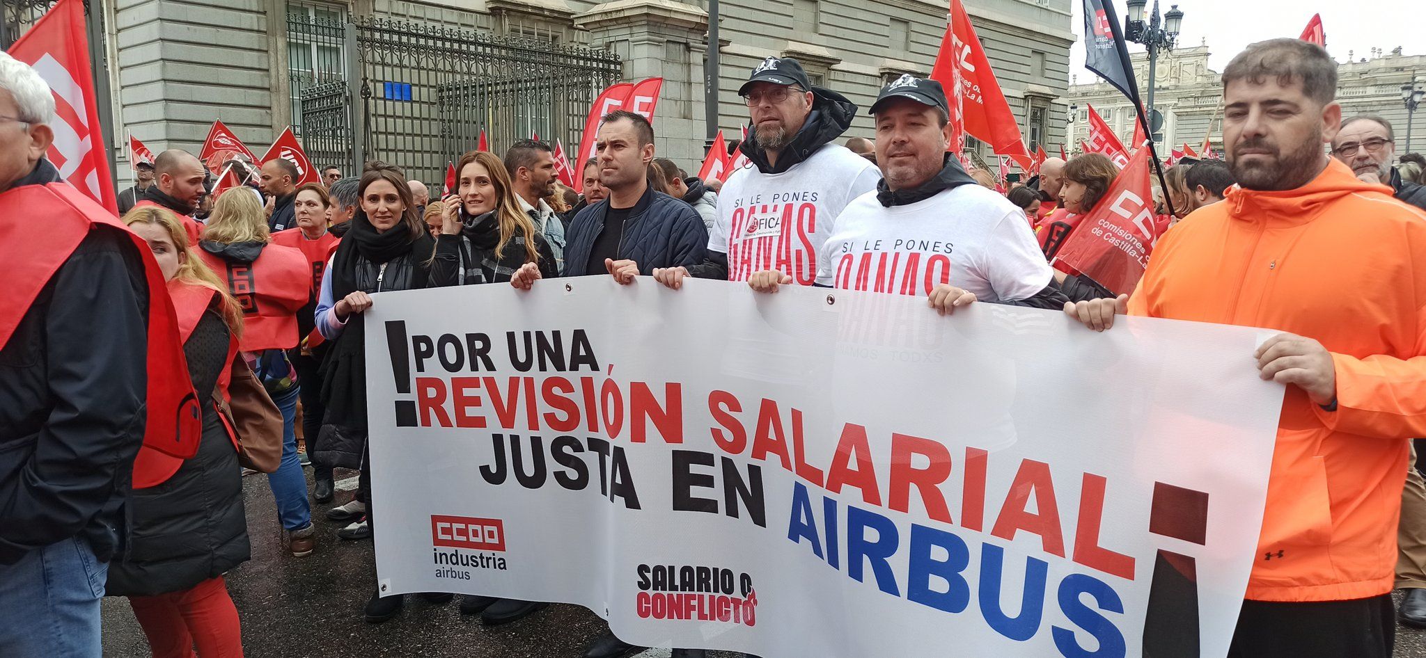 Empleados de Airbus en la manifestación del pasado día 3. INDUSTRIA CCOO