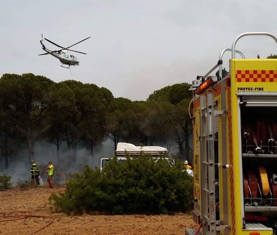 Incencio de pasto en Roche FOTO: CBPC 