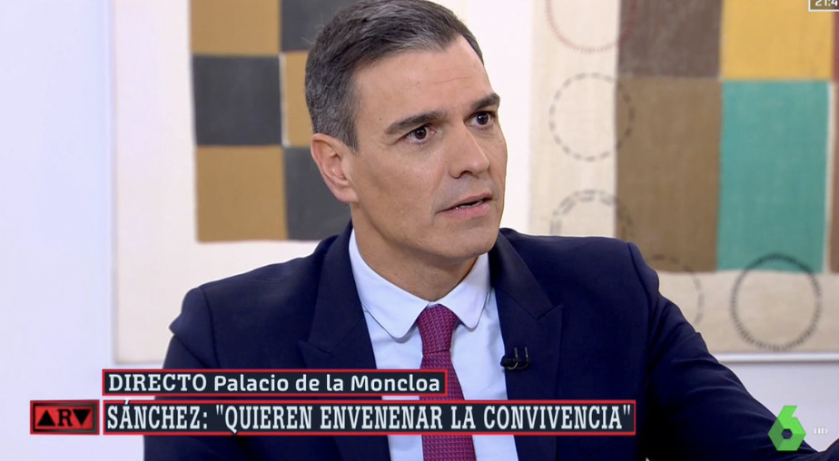 El presidente Sánchez, en la entrevista 'La Sexta', este jueves.