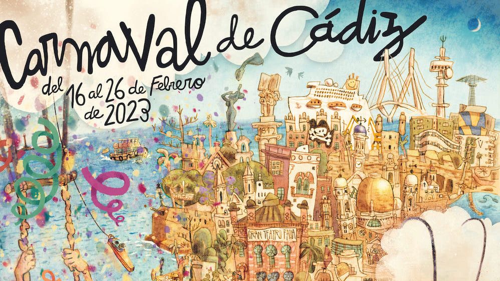 Cartel ganador para anunciar el Carnaval de Cádiz 2023.