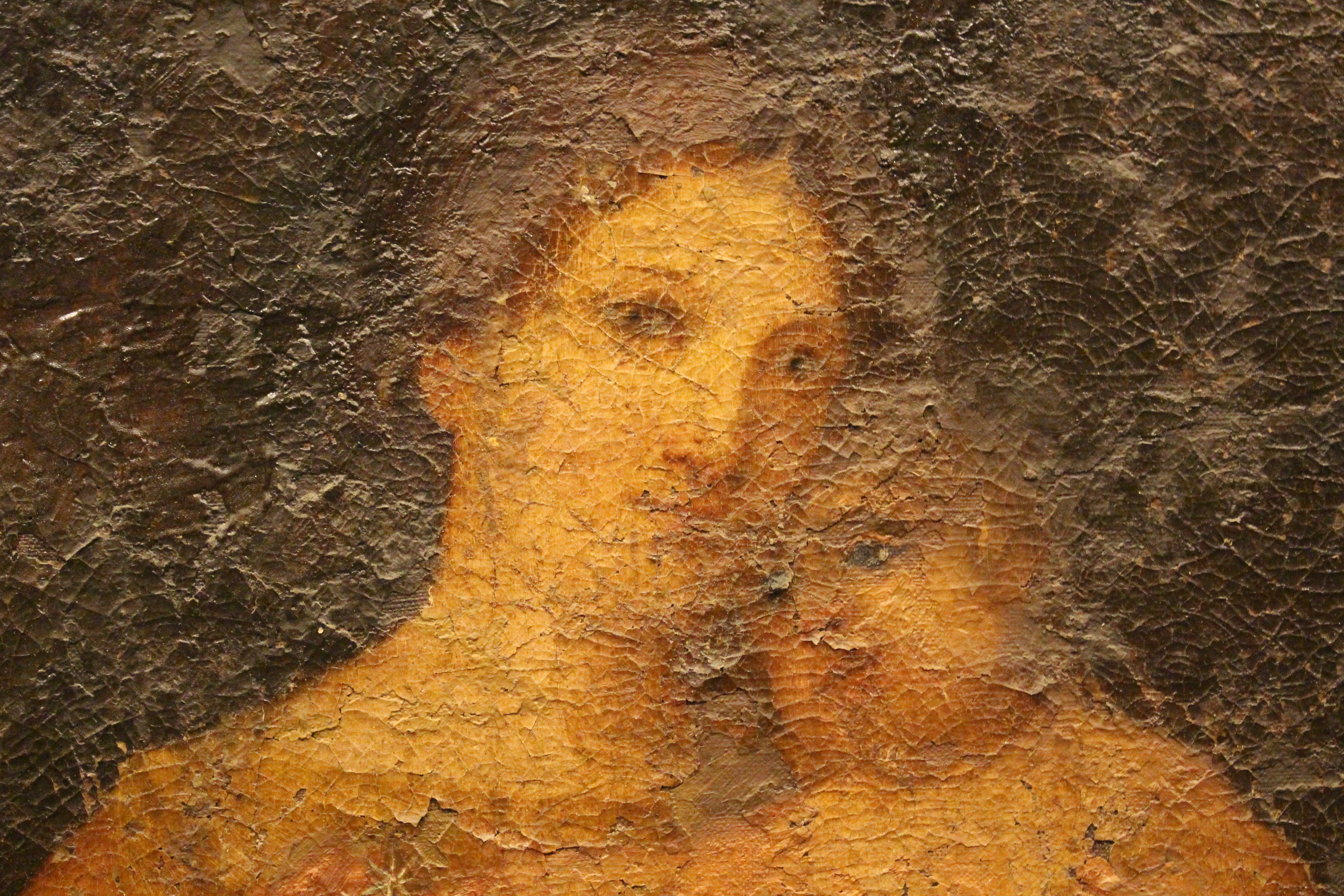 Estado en el que se encontraba parte del cuadro; eón la imagen el rostro de la Virgen