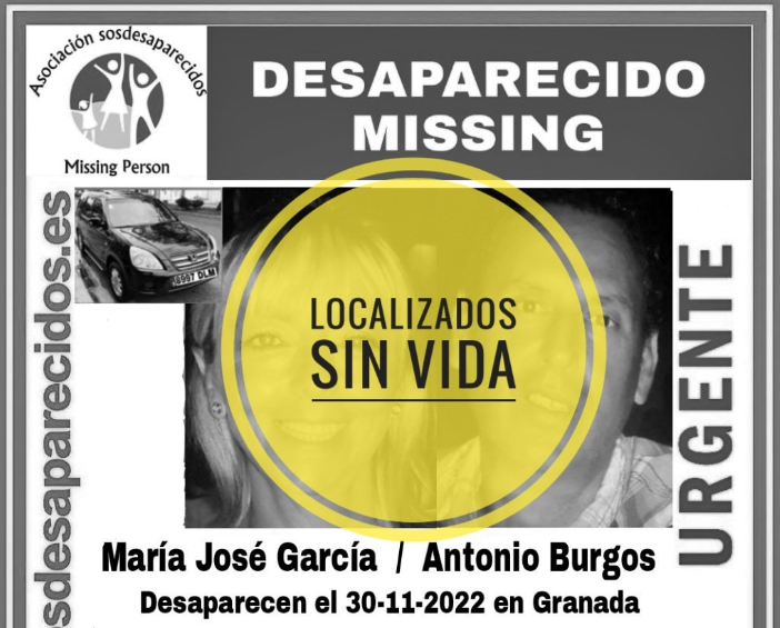Localizan sin vida y con marcas de arma de fuego al matrimonio desaparecido en Granada desde el 30 de noviembre. Localizan sin vida y con marcas de arma de fuego al matrimonio desaparecido en Granada desde el 30 de noviembre.