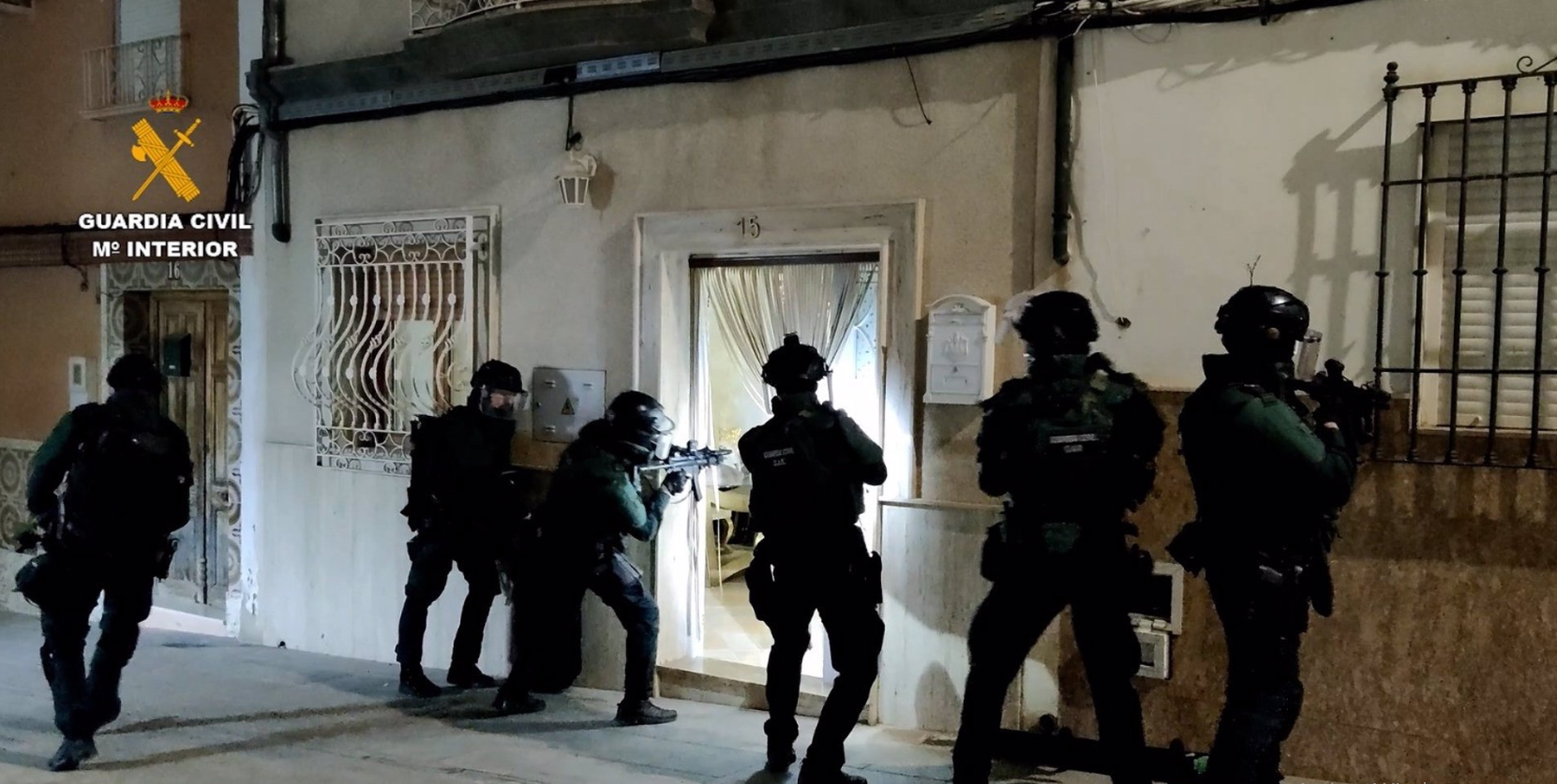 Imagen de uno de los registros en el marco de la 'Operación Marlin' contra el tráfico de droga en Andalucía.