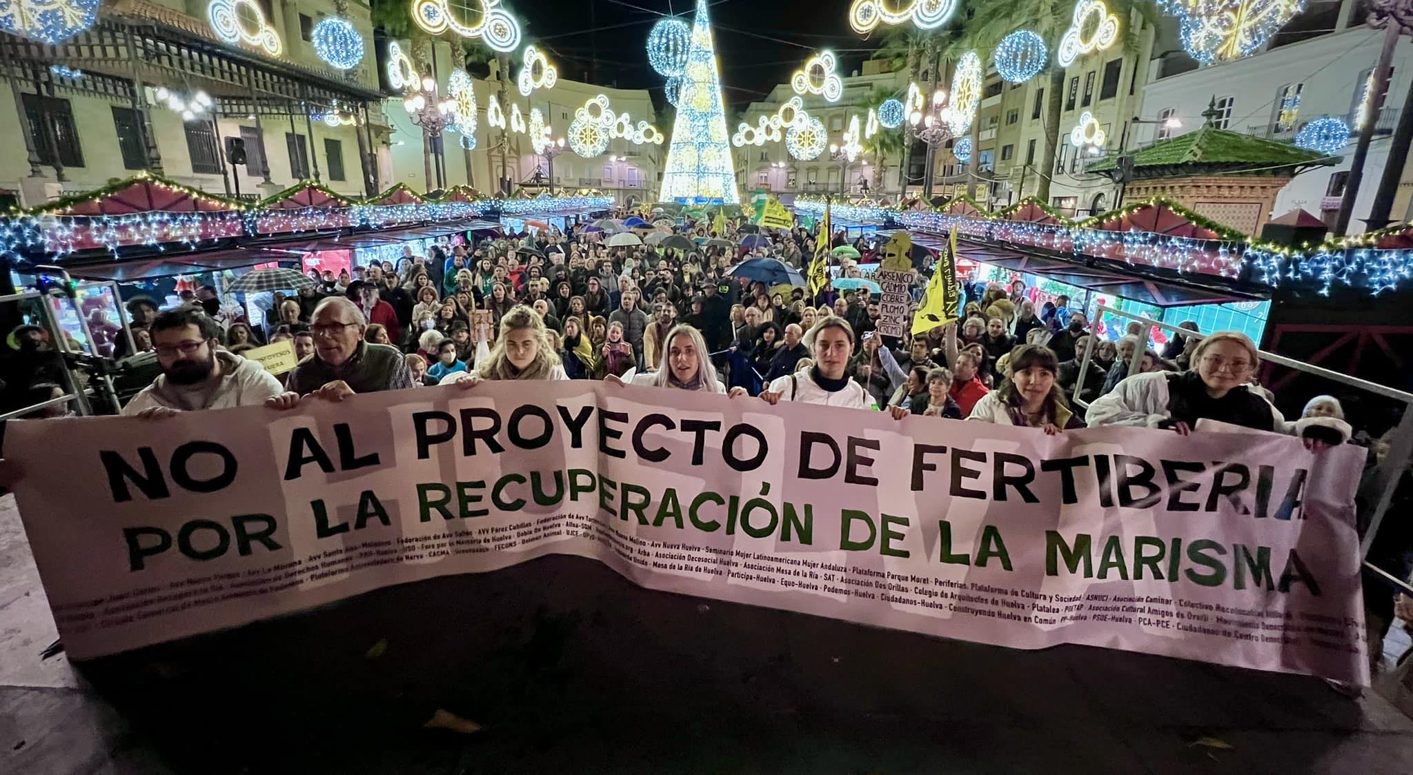 Protesta contra los fosfoyesos en Huelva.