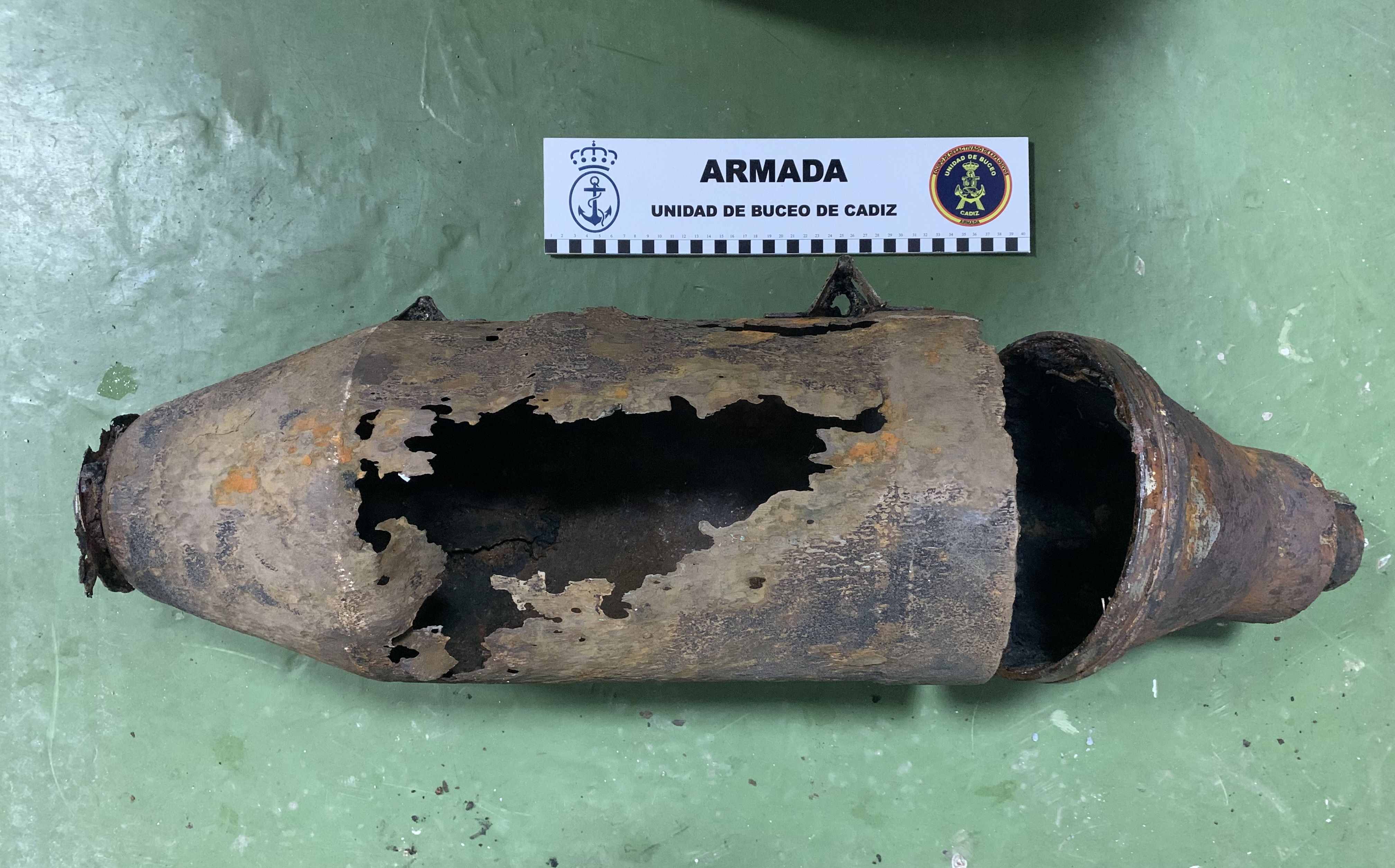 Una de las bombas desactivadas en Algeciras.