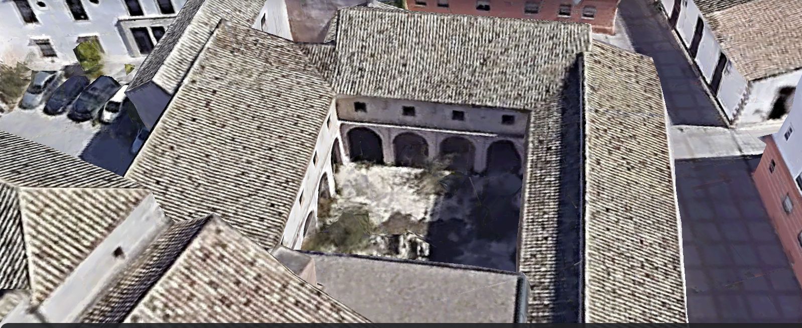 Vista aérea del claustro chico de Santo Domingo.