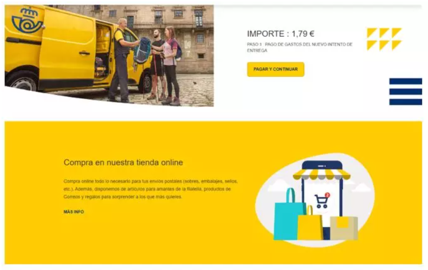 El enlace del mensaje recibido redirecciona a los usuarios a la supuesta web de Correos.