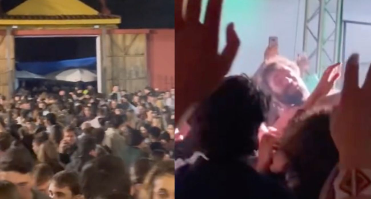 Asistentes a la Zambomba desalojada y 'El Canijo', por los aires.