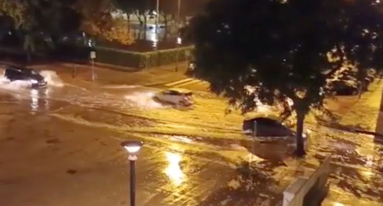 Así se encuentra la calle Francisco Riba en Jerez.
