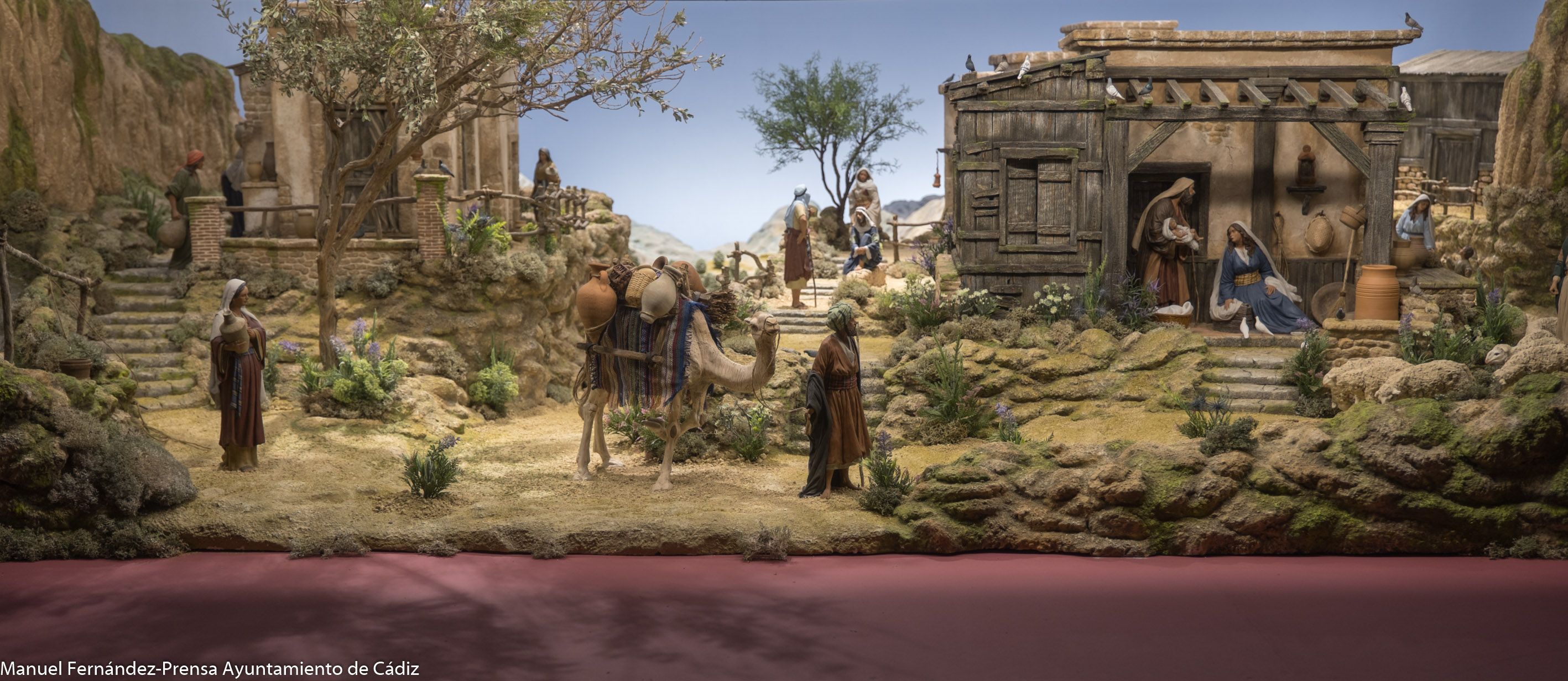 Vista panorámica del Belén instalado en el antiguo rectorado. 