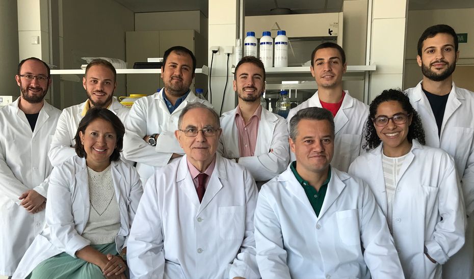 Investigadores que han logrado nuevos modelos de piel artificial con células madre, encabezados por el profesor Antonio Campos.