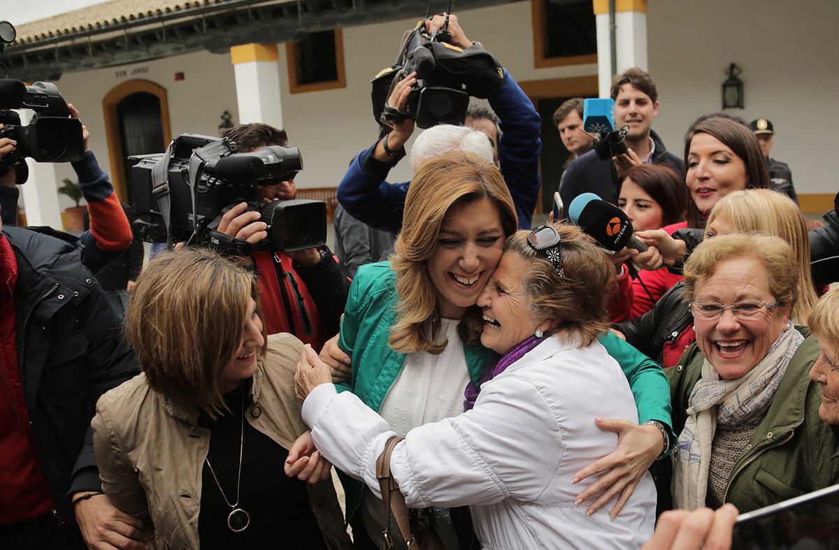 Irene García, junto a Susana Díaz, en un acto del PSOE en Jerez.