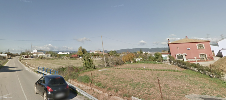 Zona aproximada de la casa de campo donde estaba el fardo de paja.