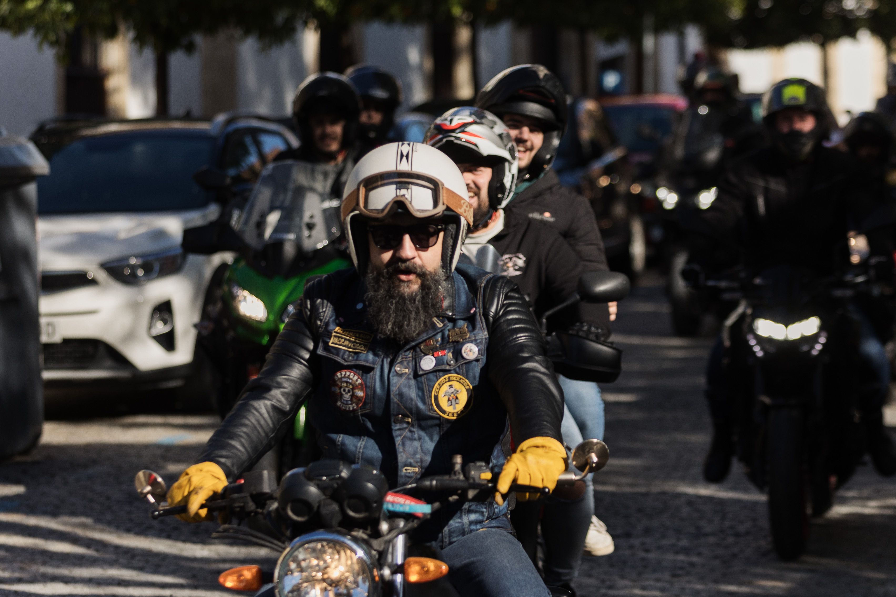 Una caravana motera en Jerez. Una caravana motera en Jerez.