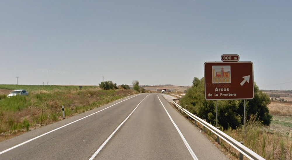 La carretera A-384, en una imagen de Google Maps.