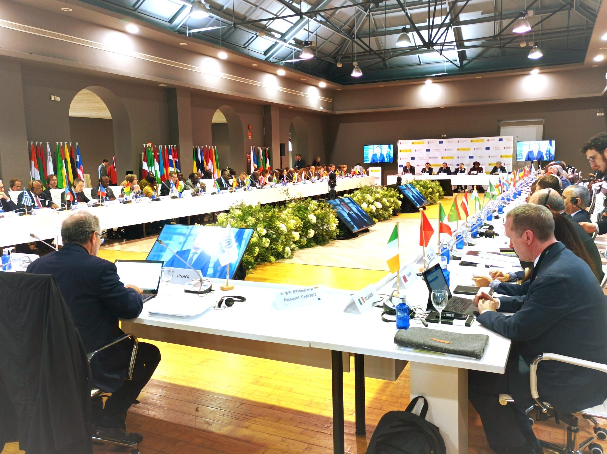 VI Conferencia ministerial del diálogo euroafricano sobre migración y desarrollo, en el Palacio de Congresos de Cádiz.