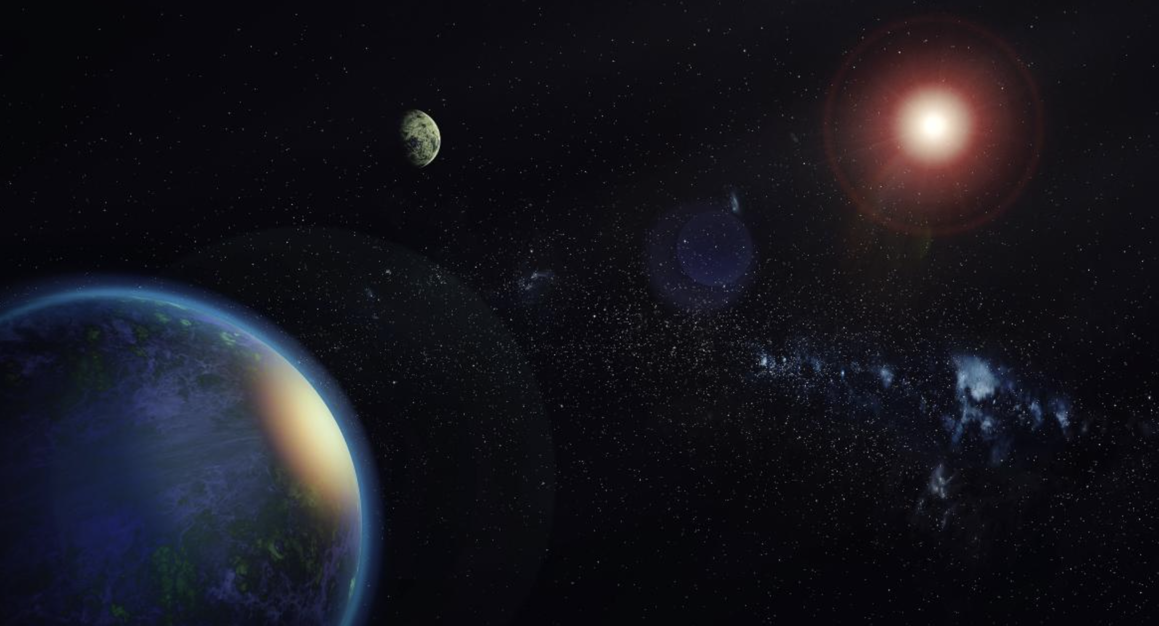 Recreación artística de dos planetas de masa terrestre alrededor de la estrella GJ 1002.   ALEJANDRO SUÁREZ E INÉS BONET IAC