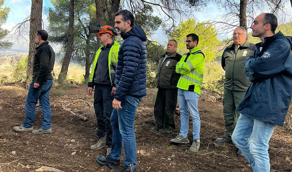 El consejero de Sostenibilidad, Medio Ambiente y Economía Azul, Ramón Fernández-Pacheco, durante su reciente visita a los tratamientos selvícolas preventivos en la Sierra María-Los Vélez. La Junta ha aprobado este martes revisar su Ley de Montes.