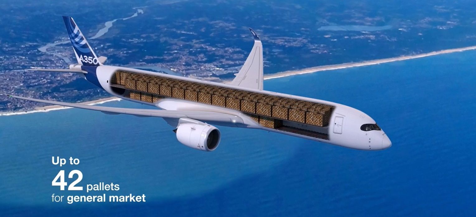 Infografía carguero A350F. AIRBUS