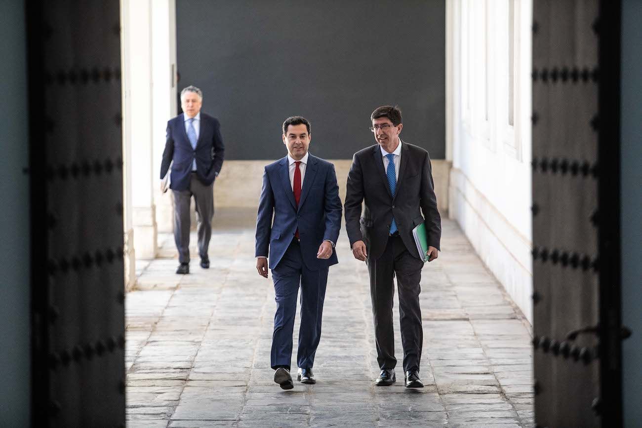 Juanma Moreno, presidente de la Junta, y Juan Marín, vicepresidente, en una imagen reciente. FOTO: JUNTA DE ANDALUCÍA