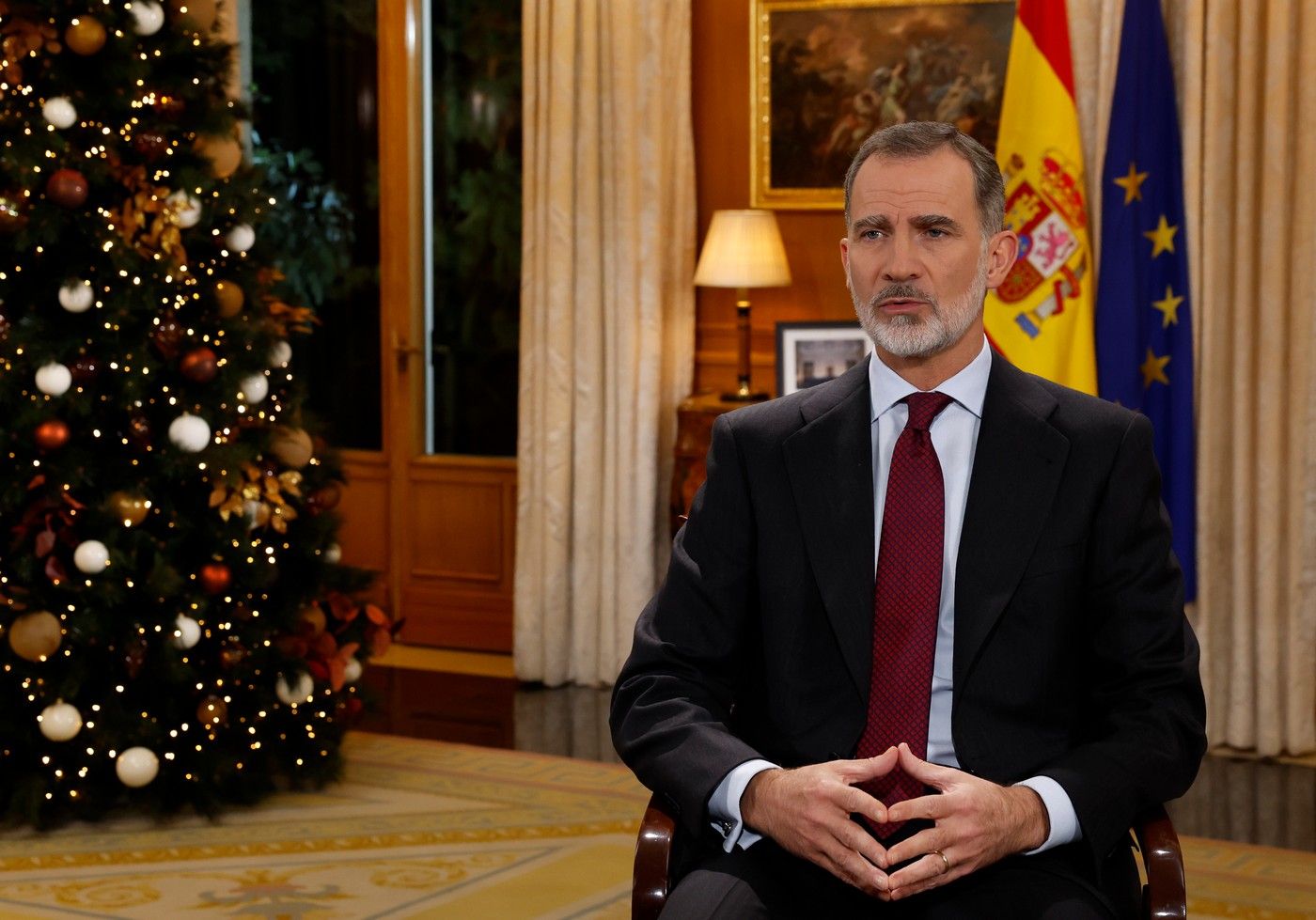 Felipe VI durante su mensaje navideño.
