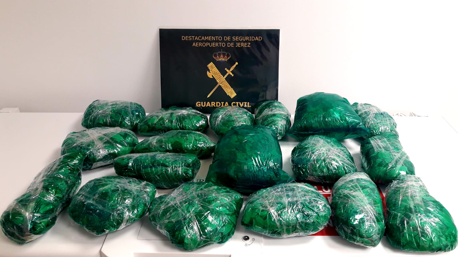 Hojas de coca incautadas por la Guardia Civil