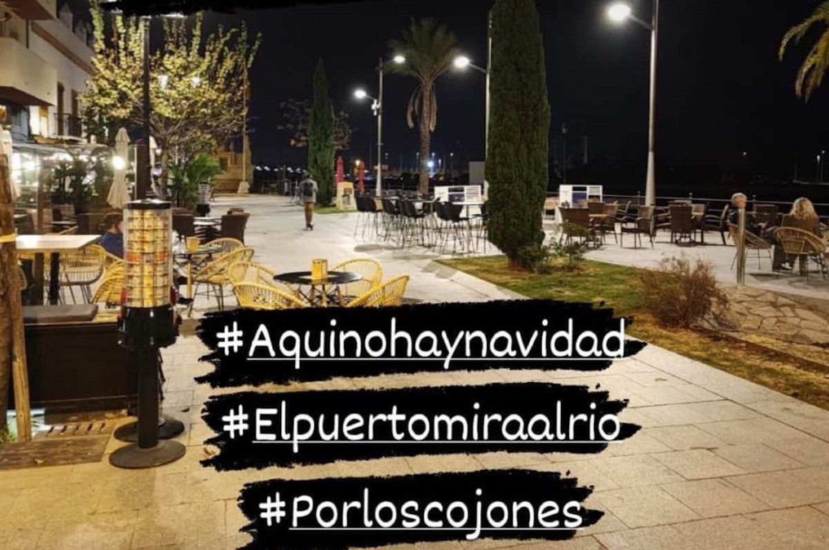 Imagen compartida en redes sociales de la zona de la Bajamar en Navidad en El Puerto. INSTAGRAM