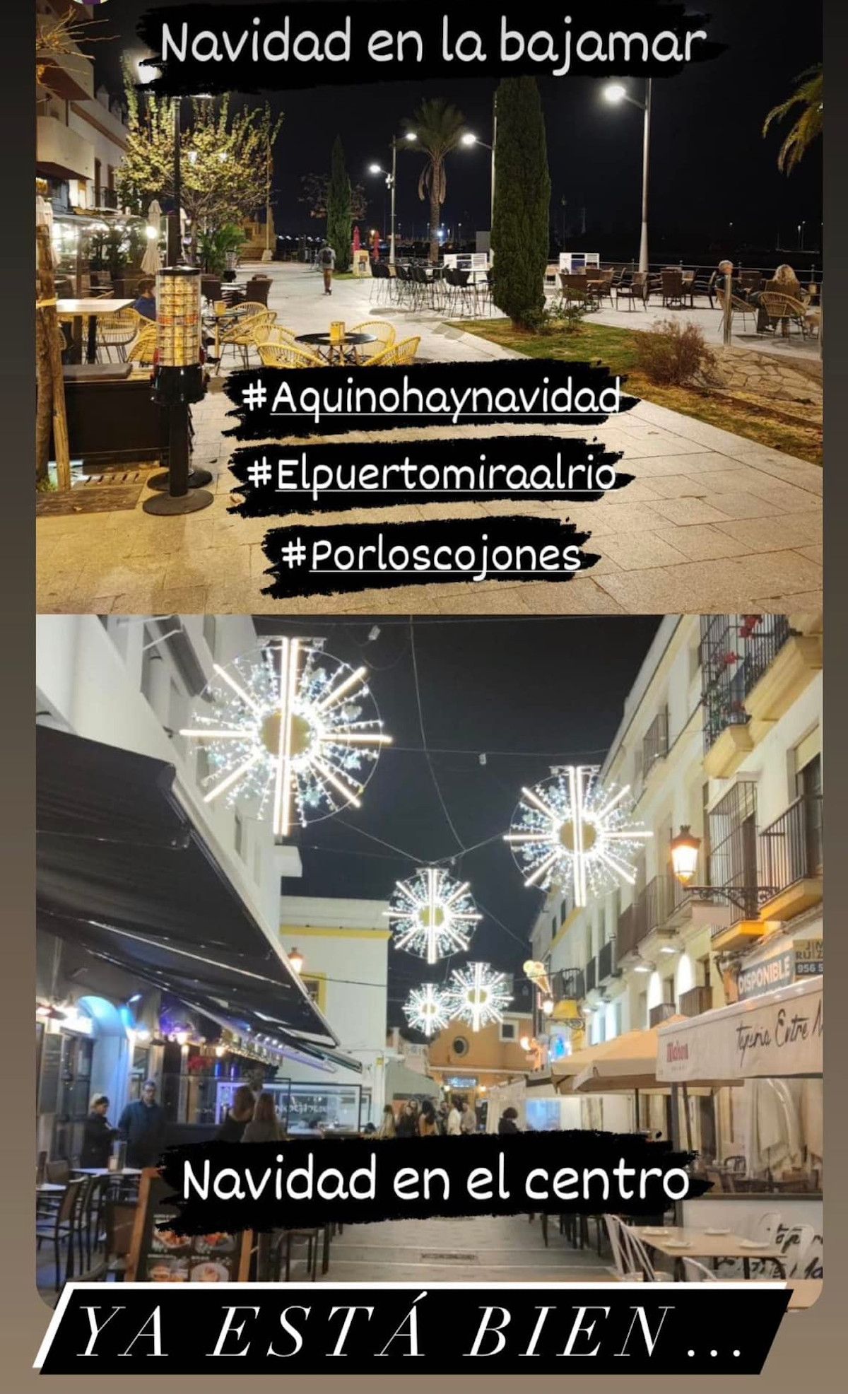 Imágenes de la Bajamar y la calle Luna en El Puerto.